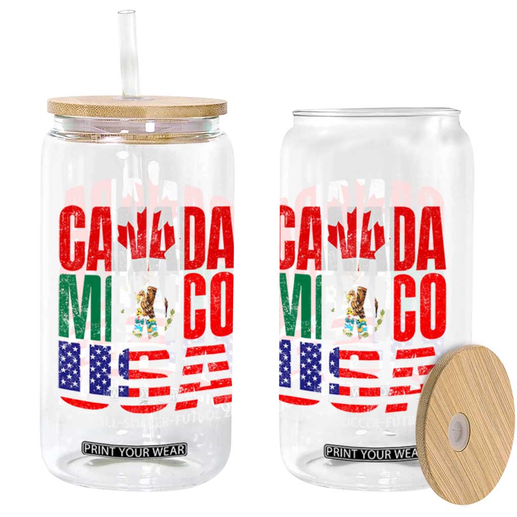 Soccer Lover Glass Can Canada Mexico USA Pride Football Futbol 2026 TS11 Print Your Wear