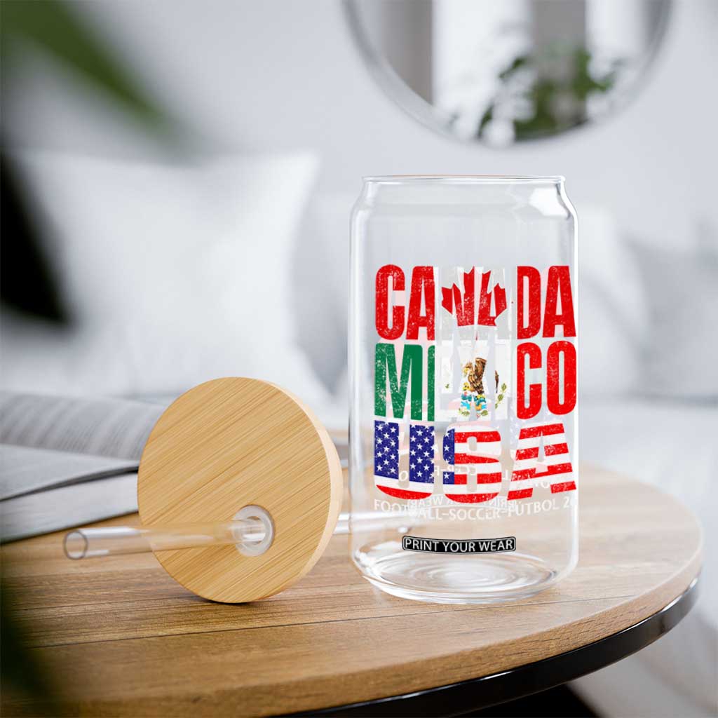 Soccer Lover Glass Can Canada Mexico USA Pride Football Futbol 2026 TS11 Print Your Wear