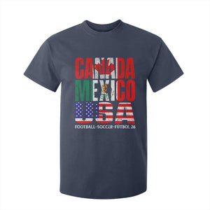 Soccer Lover T Shirt For Kid Canada Mexico USA Pride Football Futbol 2026 TS11 Navy Print Your Wear