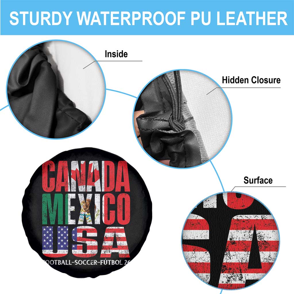 Soccer Lover Spare Tire Cover Canada Mexico USA Pride Football Futbol 2026 TS11 Print Your Wear