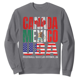 Soccer Lover Sweatshirt Canada Mexico USA Pride Football Futbol 2026 TS11 Charcoal Print Your Wear
