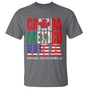 Soccer Lover T Shirt Canada Mexico USA Pride Football Futbol 2026 TS11 Charcoal Print Your Wear
