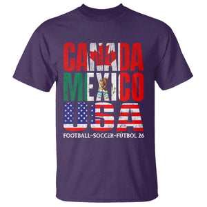 Soccer Lover T Shirt Canada Mexico USA Pride Football Futbol 2026 TS11 Purple Print Your Wear