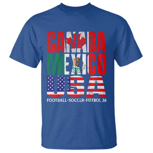 Soccer Lover T Shirt Canada Mexico USA Pride Football Futbol 2026 TS11 Royal Blue Print Your Wear