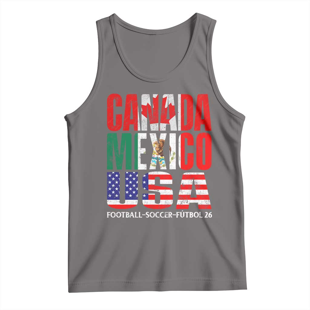 Soccer Lover Tank Top Canada Mexico USA Pride Football Futbol 2026 TS11 Deep Heather Print Your Wear