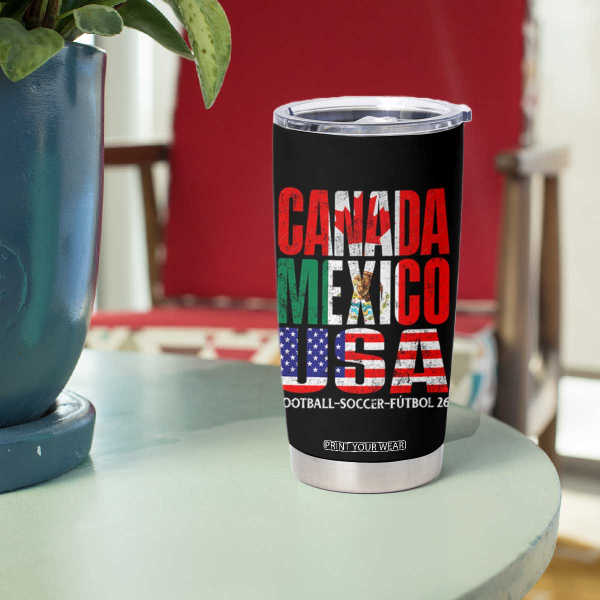 Soccer Lover Tumbler Cup Canada Mexico USA Pride Football Futbol 2026 TS11 Print Your Wear