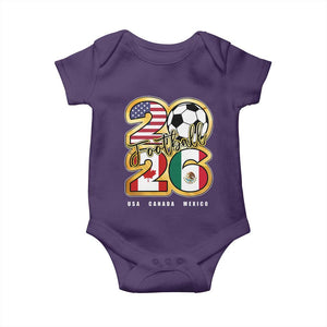 Soccer Football Lover Baby Onesie USA Canada Mexico Pride 2026 TS11 Purple Print Your Wear