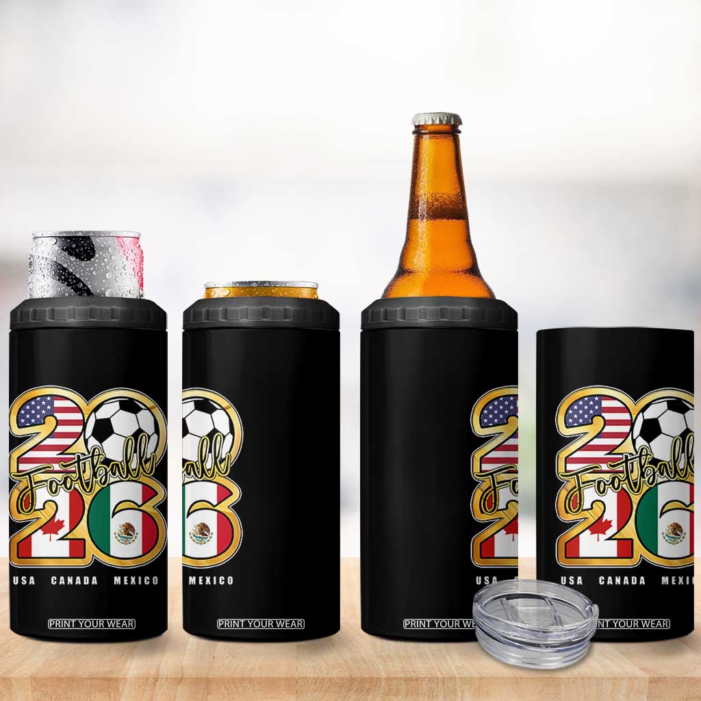 Soccer Football Lover 4 in 1 Can Cooler Tumbler USA Canada Mexico Pride 2026 TS11 Print Your Wear