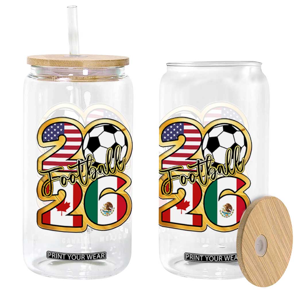 Soccer Football Lover Glass Can USA Canada Mexico Pride 2026 TS11 Print Your Wear