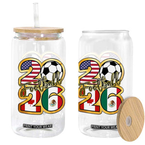 Soccer Football Lover Glass Can USA Canada Mexico Pride 2026 TS11 Print Your Wear