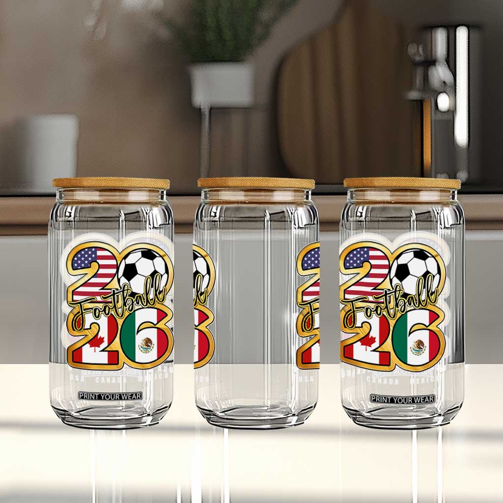 Soccer Football Lover Glass Can USA Canada Mexico Pride 2026 TS11 Print Your Wear