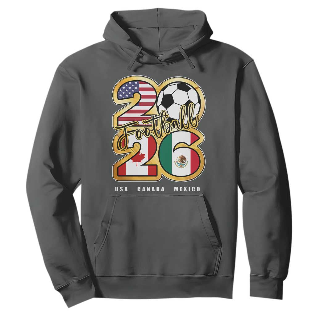 Soccer Football Lover Hoodie USA Canada Mexico Pride 2026 TS11 Dark Heather Print Your Wear