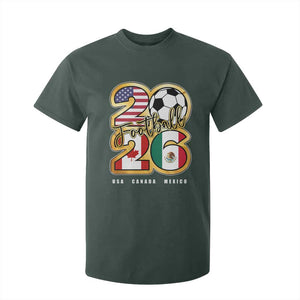 Soccer Football Lover T Shirt For Kid USA Canada Mexico Pride 2026 TS11 Dark Forest Green Print Your Wear