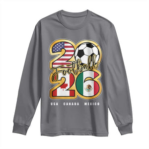 Soccer Football Lover Long Sleeve Shirt USA Canada Mexico Pride 2026 TS11 Charcoal Print Your Wear