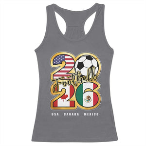 Soccer Football Lover Racerback Tank Top USA Canada Mexico Pride 2026 TS11 Charcoal Print Your Wear