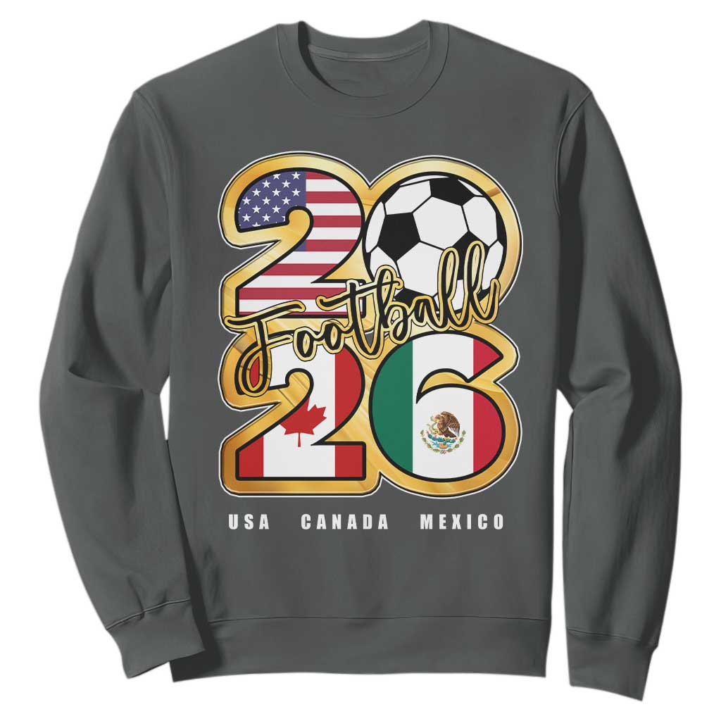 Soccer Football Lover Sweatshirt USA Canada Mexico Pride 2026 TS11 Dark Heather Print Your Wear