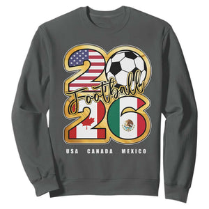 Soccer Football Lover Sweatshirt USA Canada Mexico Pride 2026 TS11 Dark Heather Print Your Wear