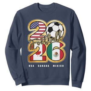 Soccer Football Lover Sweatshirt USA Canada Mexico Pride 2026 TS11 Navy Print Your Wear