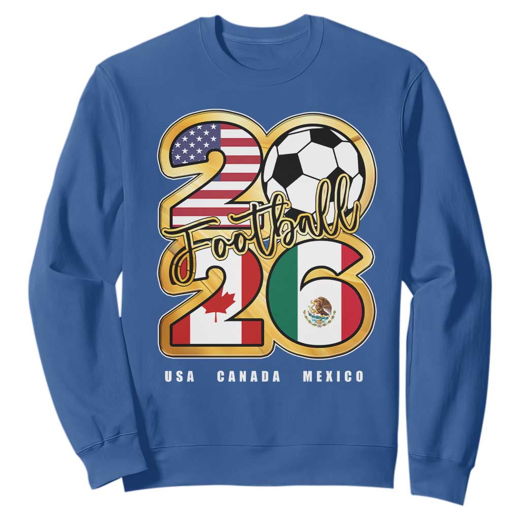 Soccer Football Lover Sweatshirt USA Canada Mexico Pride 2026 TS11 Royal Blue Print Your Wear