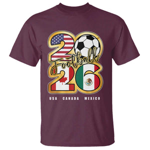 Soccer Football Lover T Shirt USA Canada Mexico Pride 2026 TS11 Maroon Print Your Wear