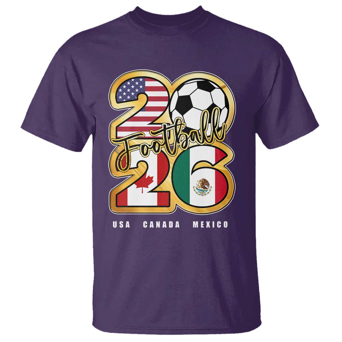 Soccer Football Lover T Shirt USA Canada Mexico Pride 2026 TS11 Purple Print Your Wear