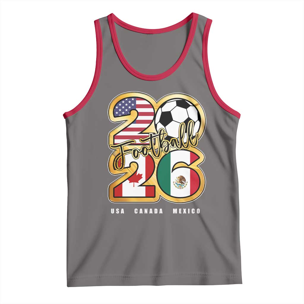 Soccer Football Lover Tank Top USA Canada Mexico Pride 2026 TS11 Deep Heather Red Print Your Wear