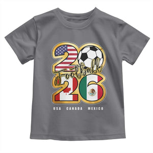 Soccer Football Lover Toddler T Shirt USA Canada Mexico Pride 2026 TS11 Charcoal Print Your Wear
