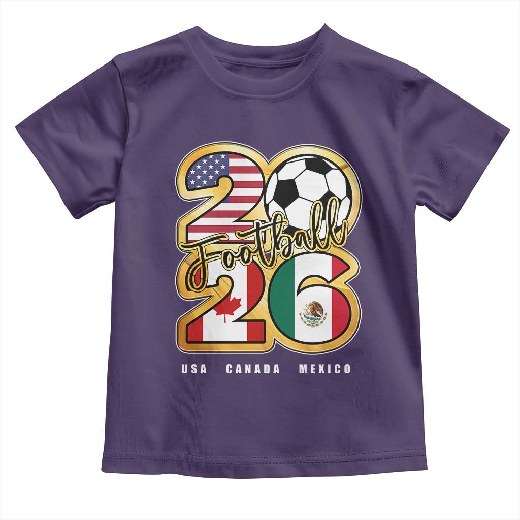 Soccer Football Lover Toddler T Shirt USA Canada Mexico Pride 2026 TS11 Purple Print Your Wear