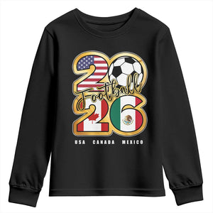 Soccer Football Lover Youth Sweatshirt USA Canada Mexico Pride 2026 TS11 Black Print Your Wear