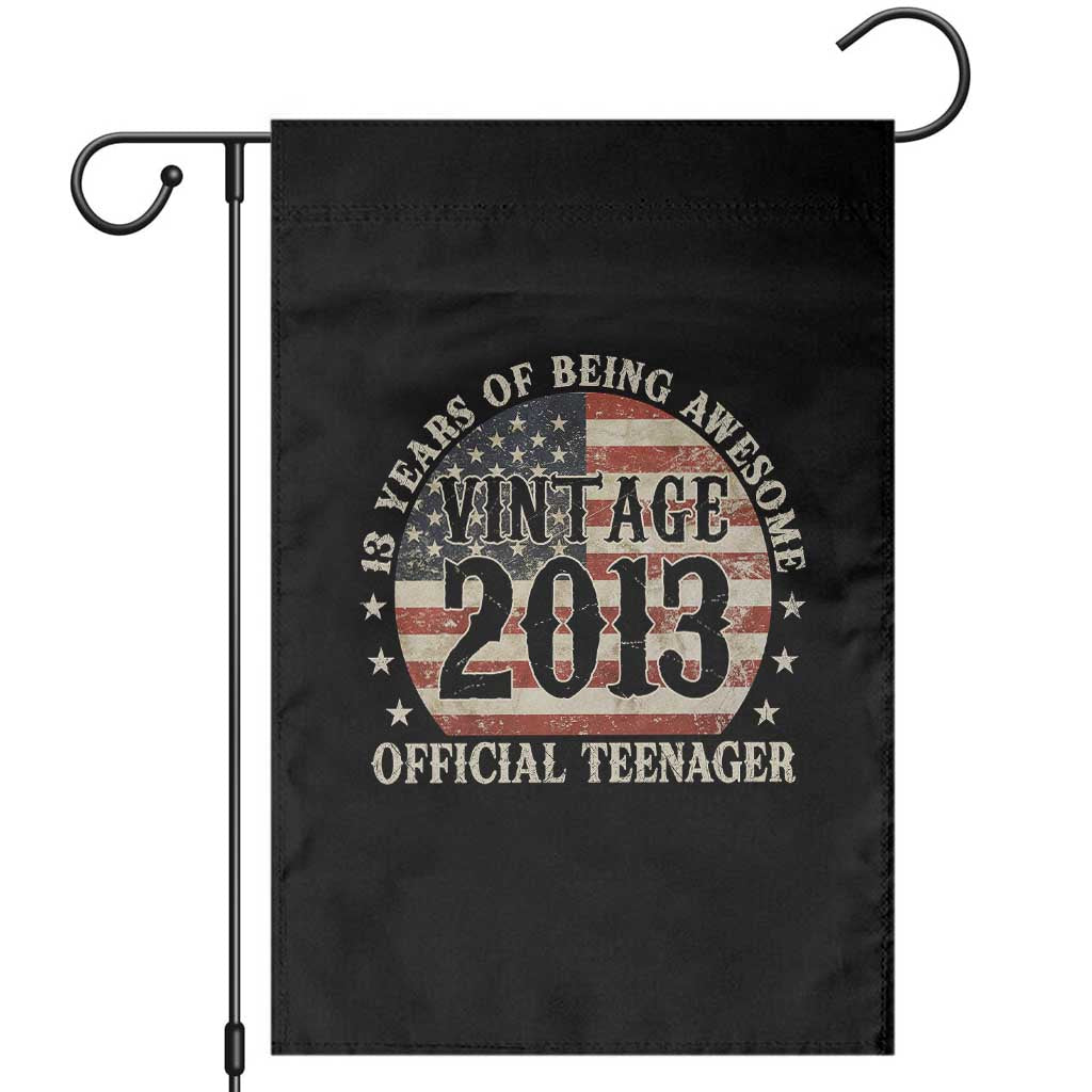 13th Birthday 2026 Garden Flag Vintage 2013 Official Teenager 13 Years Of Being Awesome TS11 Black Print Your Wear