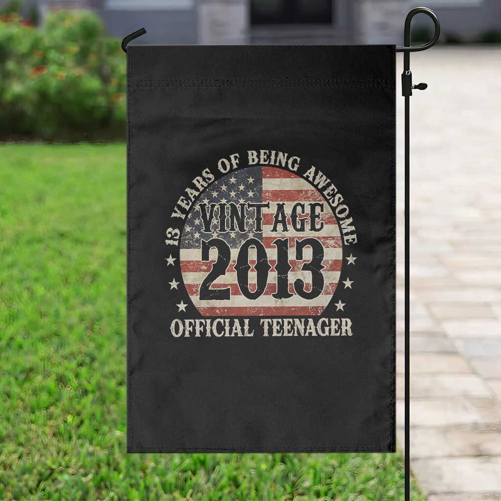13th Birthday 2026 Garden Flag Vintage 2013 Official Teenager 13 Years Of Being Awesome TS11 Print Your Wear