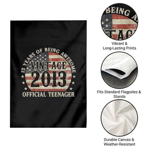 13th Birthday 2026 Garden Flag Vintage 2013 Official Teenager 13 Years Of Being Awesome TS11 Print Your Wear