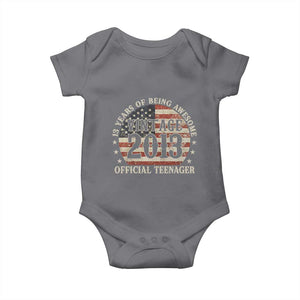 13th Birthday 2026 Baby Onesie Vintage 2013 Official Teenager 13 Years Of Being Awesome TS11 Charcoal Print Your Wear