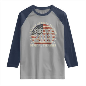 13th Birthday 2026 Raglan Shirt Vintage 2013 Official Teenager 13 Years Of Being Awesome TS11 Sport Gray Navy Print Your Wear