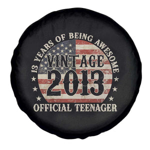 13th Birthday 2026 Spare Tire Cover Vintage 2013 Official Teenager 13 Years Of Being Awesome TS11 Print Your Wear