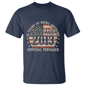 13th Birthday 2026 T Shirt Vintage 2013 Official Teenager 13 Years Of Being Awesome TS11 Navy Print Your Wear