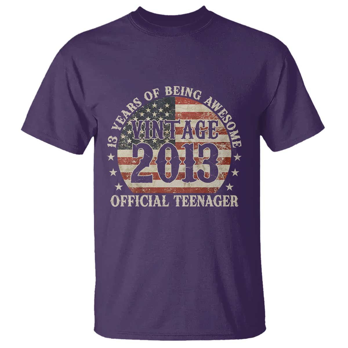13th Birthday 2026 T Shirt Vintage 2013 Official Teenager 13 Years Of Being Awesome TS11 Purple Print Your Wear