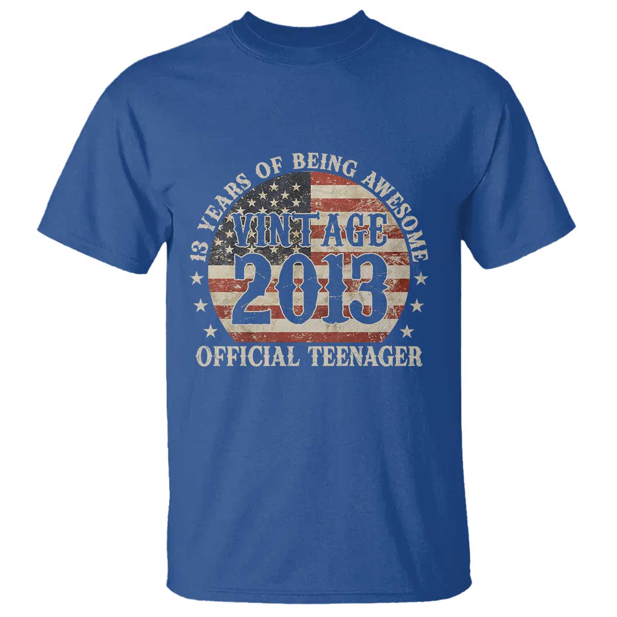 13th Birthday 2026 T Shirt Vintage 2013 Official Teenager 13 Years Of Being Awesome TS11 Royal Blue Print Your Wear