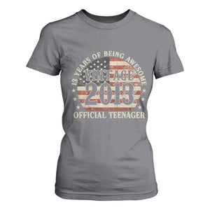 13th Birthday 2026 T Shirt For Women Vintage 2013 Official Teenager 13 Years Of Being Awesome TS11 Charcoal Print Your Wear