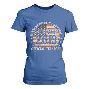 13th Birthday 2026 T Shirt For Women Vintage 2013 Official Teenager 13 Years Of Being Awesome TS11 Royal Blue Print Your Wear