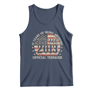 13th Birthday 2026 Tank Top Vintage 2013 Official Teenager 13 Years Of Being Awesome TS11 Navy Print Your Wear