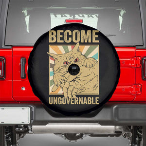 Become Ungovernable Cat Spare Tire Cover Funny Retro Cat Bite Horror Anime TS11 Black Print Your Wear