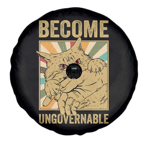 Become Ungovernable Cat Spare Tire Cover Funny Retro Cat Bite Horror Anime TS11 Print Your Wear