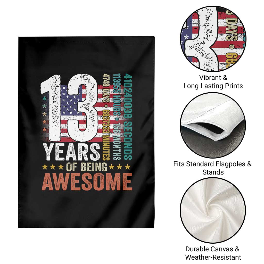 Funny 13th Birthday Garden Flag 13 Years 156 Months Of Being Awesome American Flag TS11 Print Your Wear