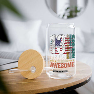Funny 13th Birthday Glass Can 13 Years 156 Months Of Being Awesome American Flag TS11 Print Your Wear