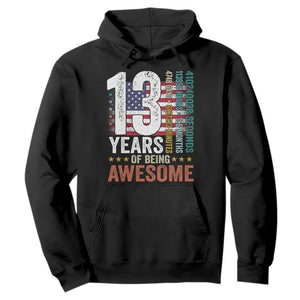 Funny 13th Birthday Hoodie 13 Years 156 Months Of Being Awesome American Flag TS11 Black Print Your Wear