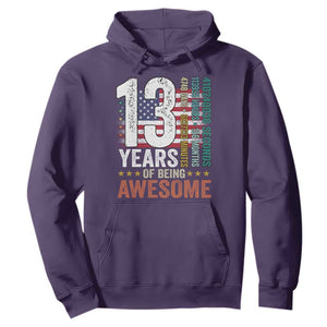 Funny 13th Birthday Hoodie 13 Years 156 Months Of Being Awesome American Flag TS11 Purple Print Your Wear