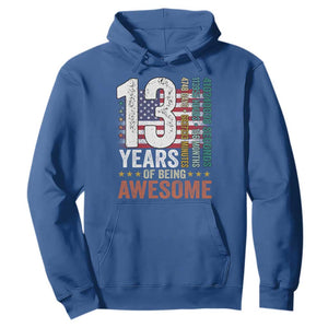 Funny 13th Birthday Hoodie 13 Years 156 Months Of Being Awesome American Flag TS11 Royal Blue Print Your Wear