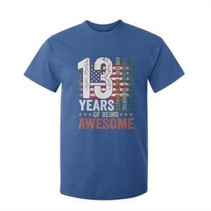 Funny 13th Birthday T Shirt For Kid 13 Years 156 Months Of Being Awesome American Flag TS11 Royal Blue Print Your Wear
