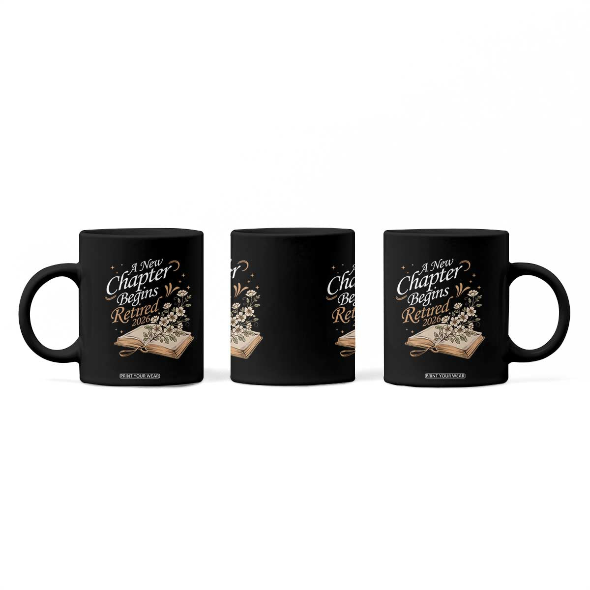 A New Chapter Begins Retired 2026 Coffee Mug Retired Teacher Floral Book TS11 Print Your Wear